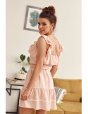 Powder mini dress with ruffles 258 - Online store - Boutique